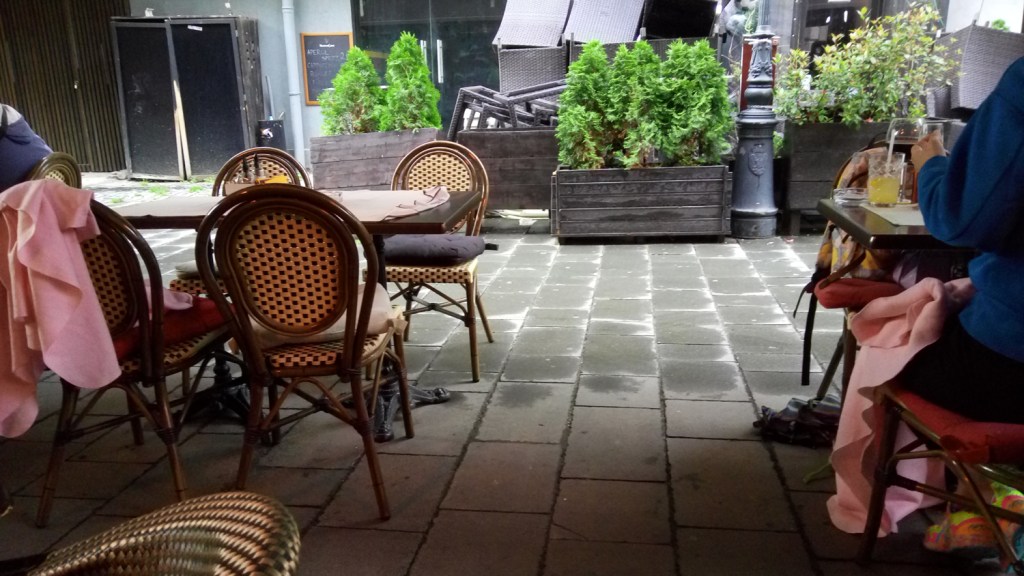 Blankets for the guests of Les Bourgeois restaurant in Bucharest's Old Town