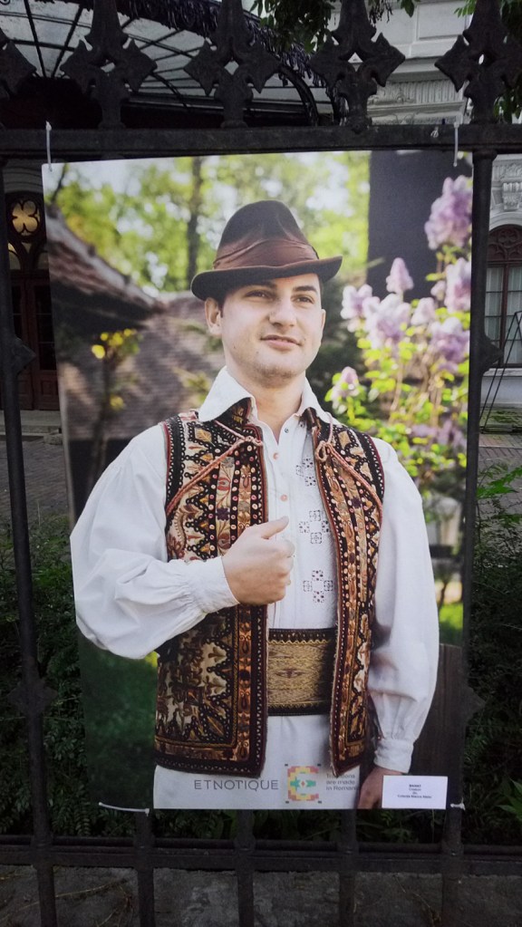 Men dressed in a traditional costume from the Banat region, Romania