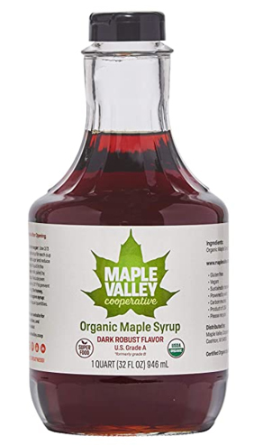 Dark organic maple syrup, grade A, from Mapple Valley Cooperative, 1 quart