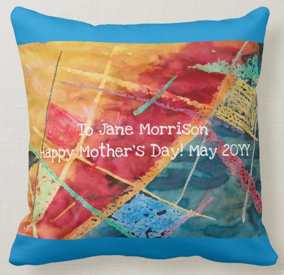 Back of pillow for a great mom, with text to be customized