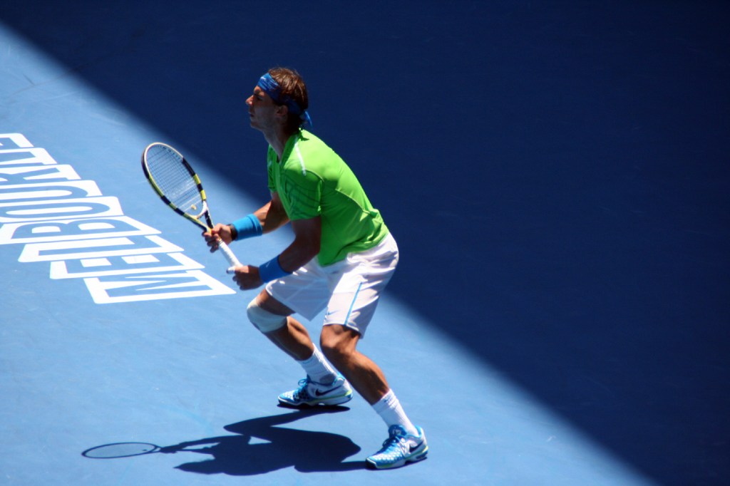 Rafael Nadal playing in Melbourne, Australia