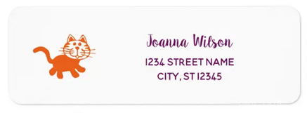 Return address labels with cute funny orange cat