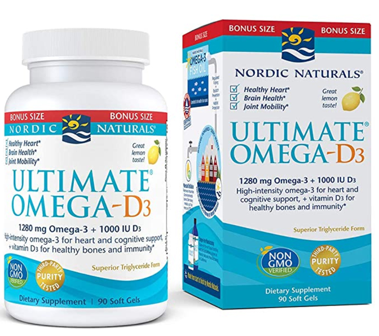 Omega-3 soft gels with vitamin D3 from Nordic Naturals