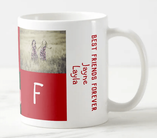 Personalized photo mug for BFFs