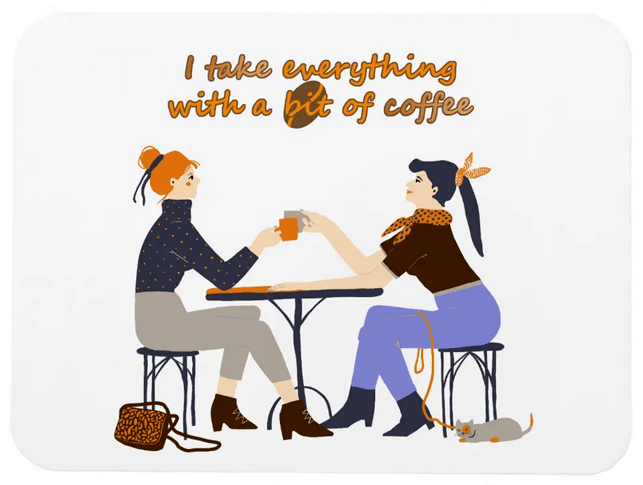 Magnet with a coffee slogan about helpful coffee and friends