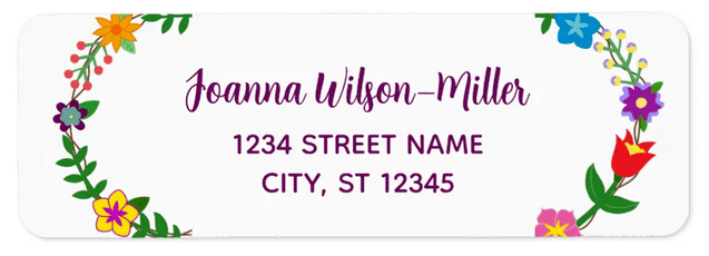 Modern, trendy, elegant return address label with a floral design