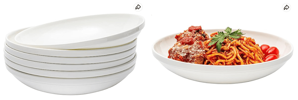 Fine bone china pasta and soup bowls