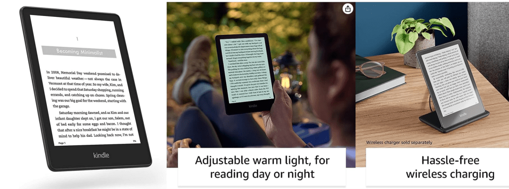 Kindle Paperwhite Signature Edition (2021), with 32 GB of storage, warm light and auto-adjusting light, no lockscreen ads, and wireless charging (charger sold separately)