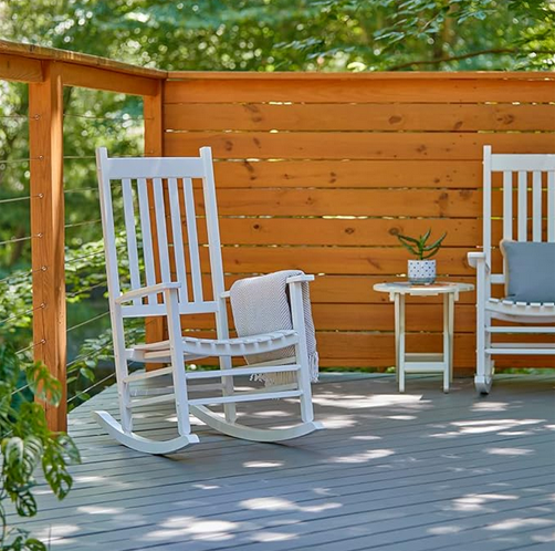 Vermont porch rocker, traditional wooden design. Comes in white and many colors.