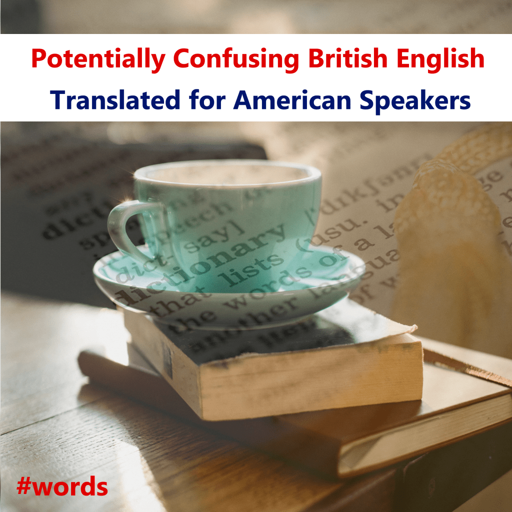 Tea cup and saucer resting on a book, with an image of a dictionary page coming partially through