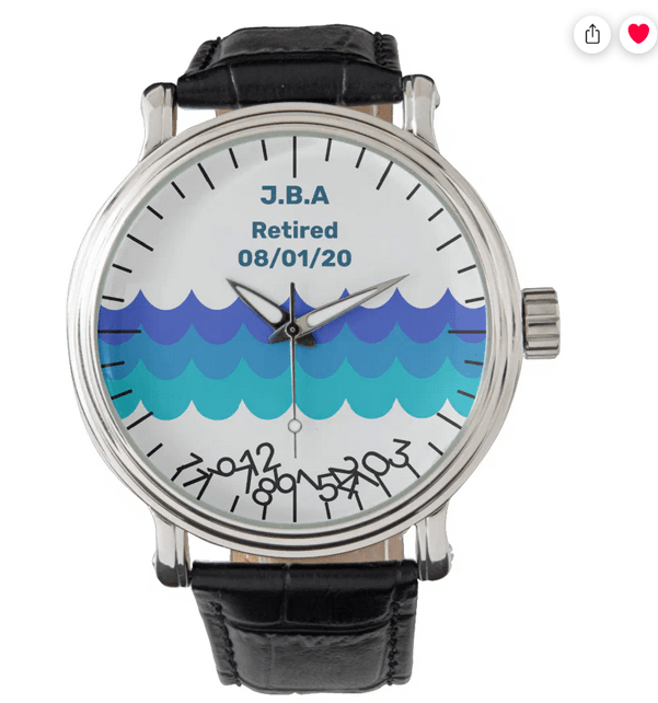 Funny personalized personalized watch as a gag gift for retirement parties