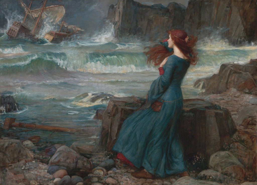 Photo of John William Waterhouse's painting Miranda, oil on canvas, 1916